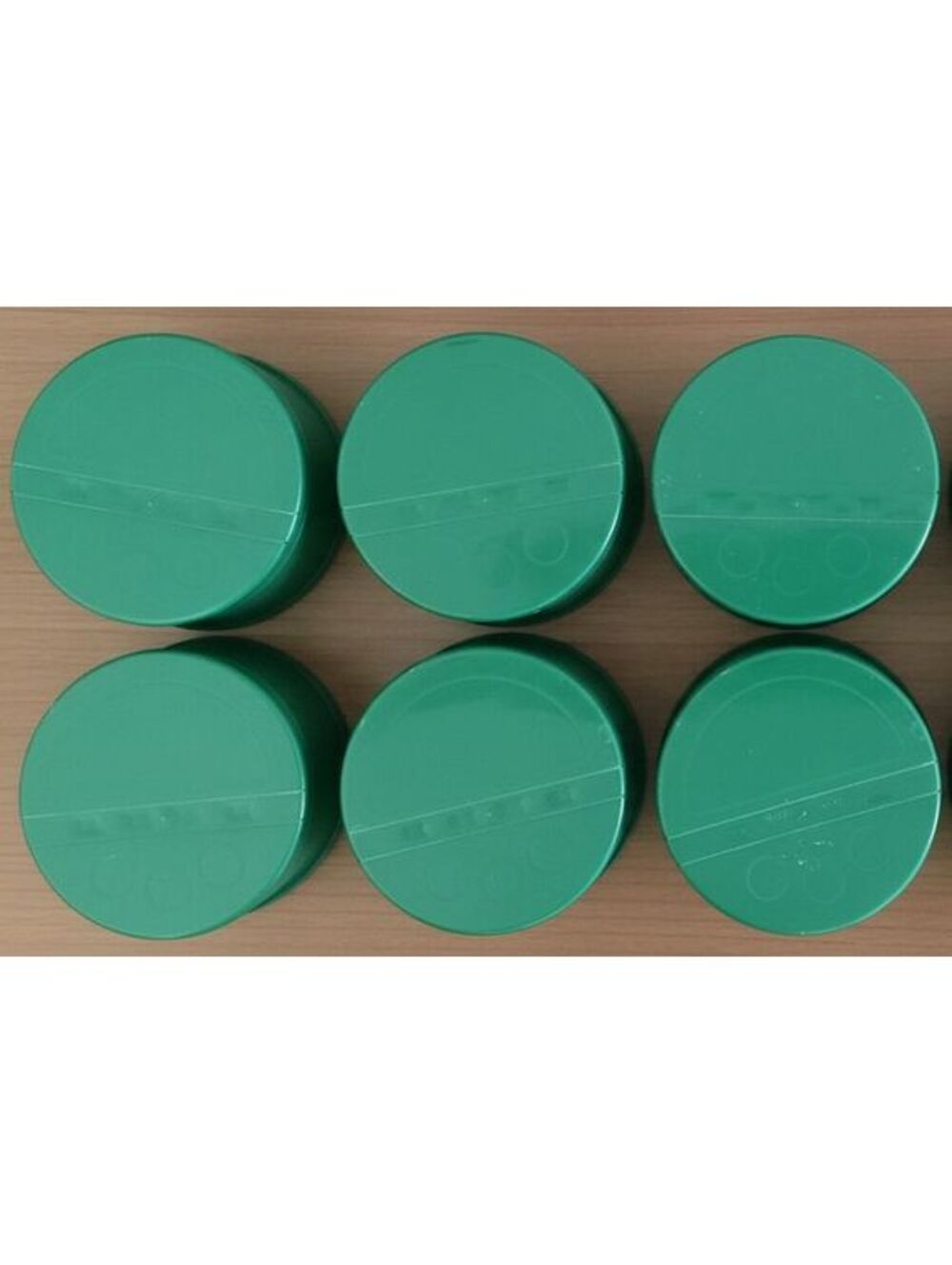 6 Green Parmesan Cheese Lids For Jars Craft Supplies Organize LIDS ONLY